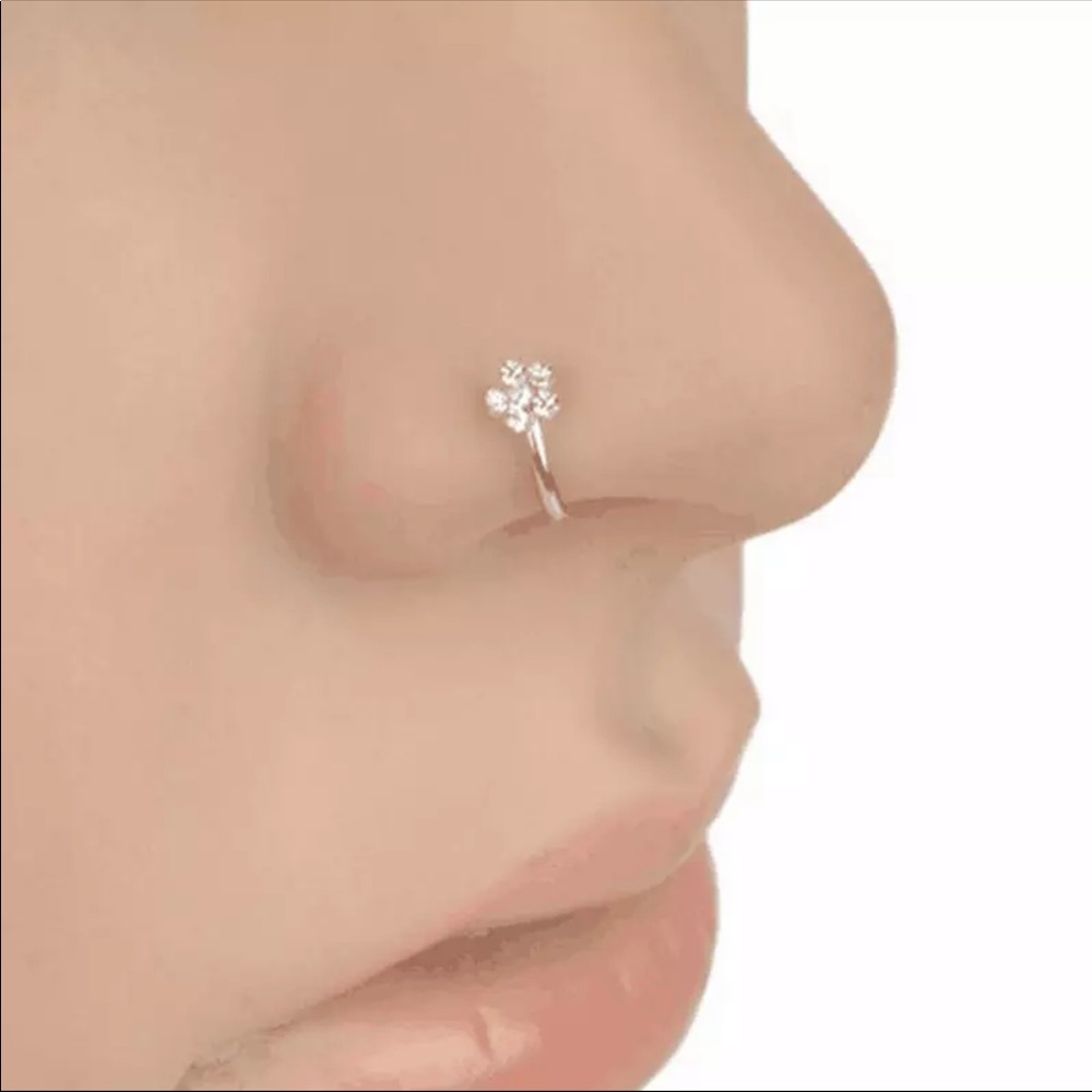 1 pc Nostril Stainless Hoop Plum Nose Ring Clip - Picture 2 of 8